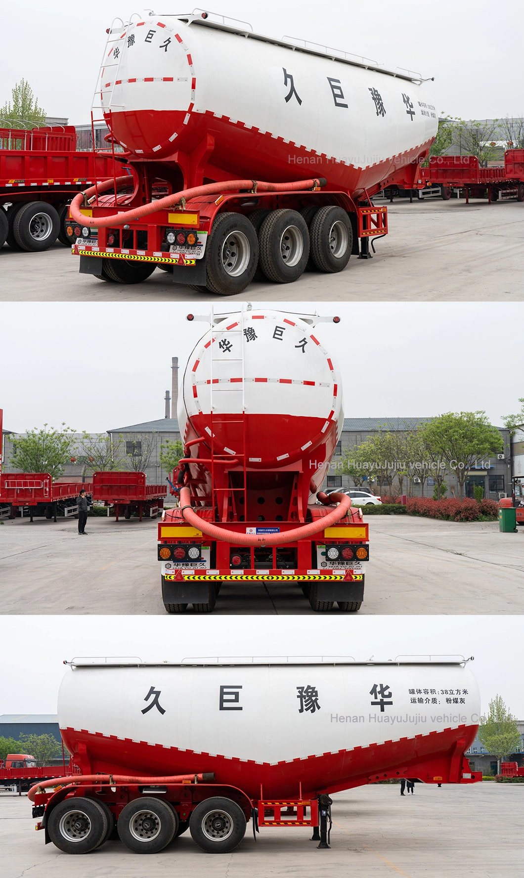 Factory Price 28m3-60m3 3 Axle Bulk Cement Tanker Powder Trailers for Sale