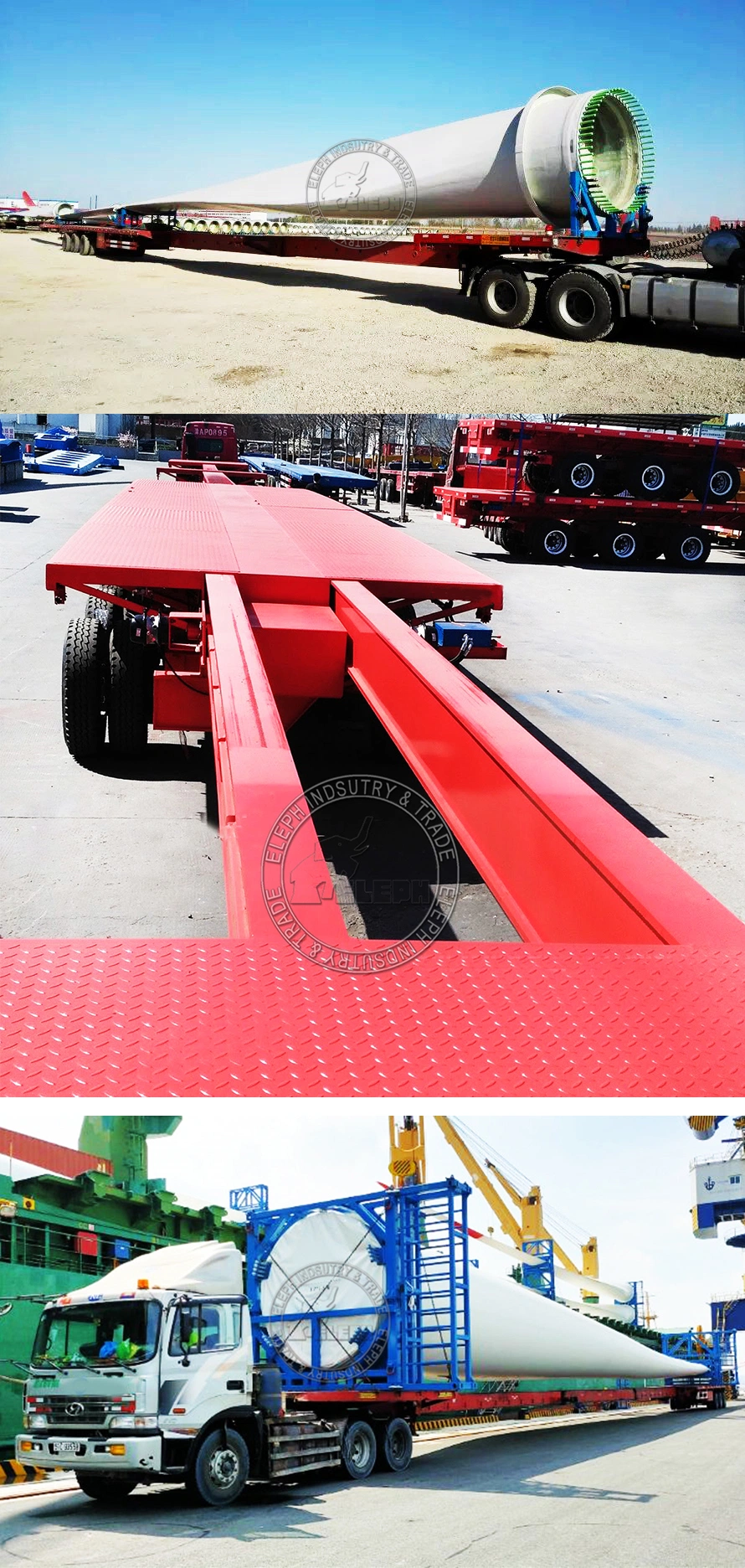 Lowboy 3 Axles Extendable Low Bed Truck Semi Trailer