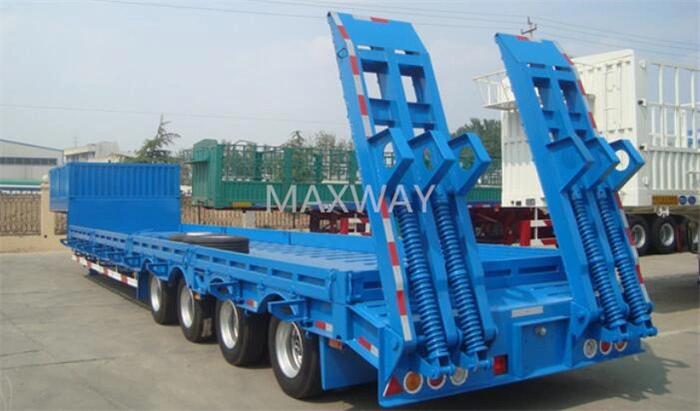 Road Construction Facility Transportation 3 4 Axles 50 Tons 80t Low Bed Trailer for Sale in Nigeria